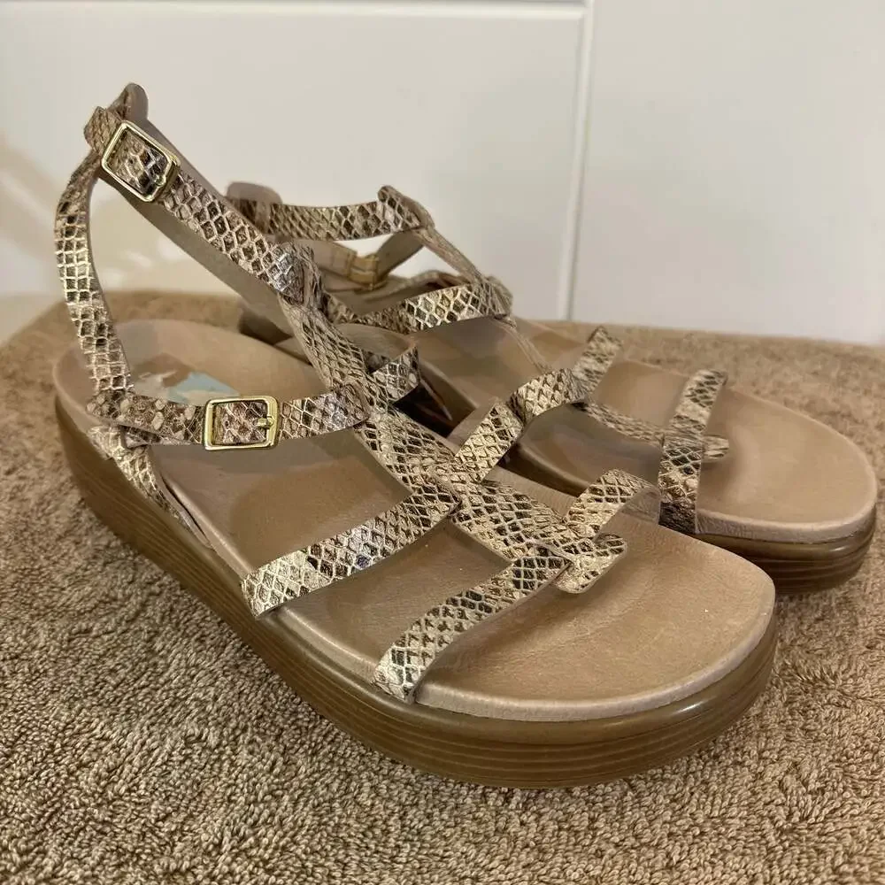 Donald Pliner Women's Disco Lizard Print Leather Platform Sandal Size 10M NEW - Picture 3 of 8